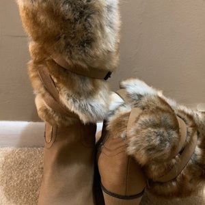 Brown Furry Boots